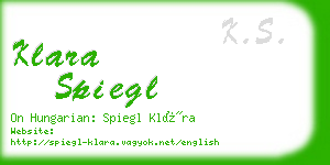 klara spiegl business card